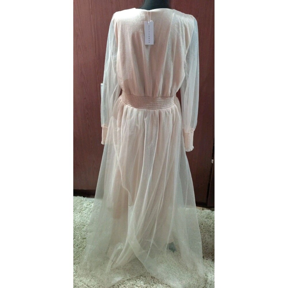 Baltic Born Layla Tulle Maxi Dress Shimmer Pink Romantic Floral Size 1XL NWT - Picture 11 of 16